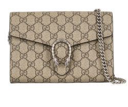 GG Supreme Dionysus Chain Wallet, Canvas, Beige, 401231.493075, DB/B/E, 3*